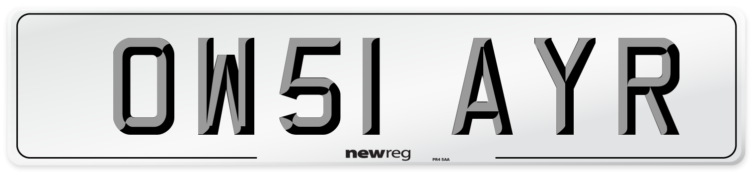 OW51 AYR Number Plate from New Reg